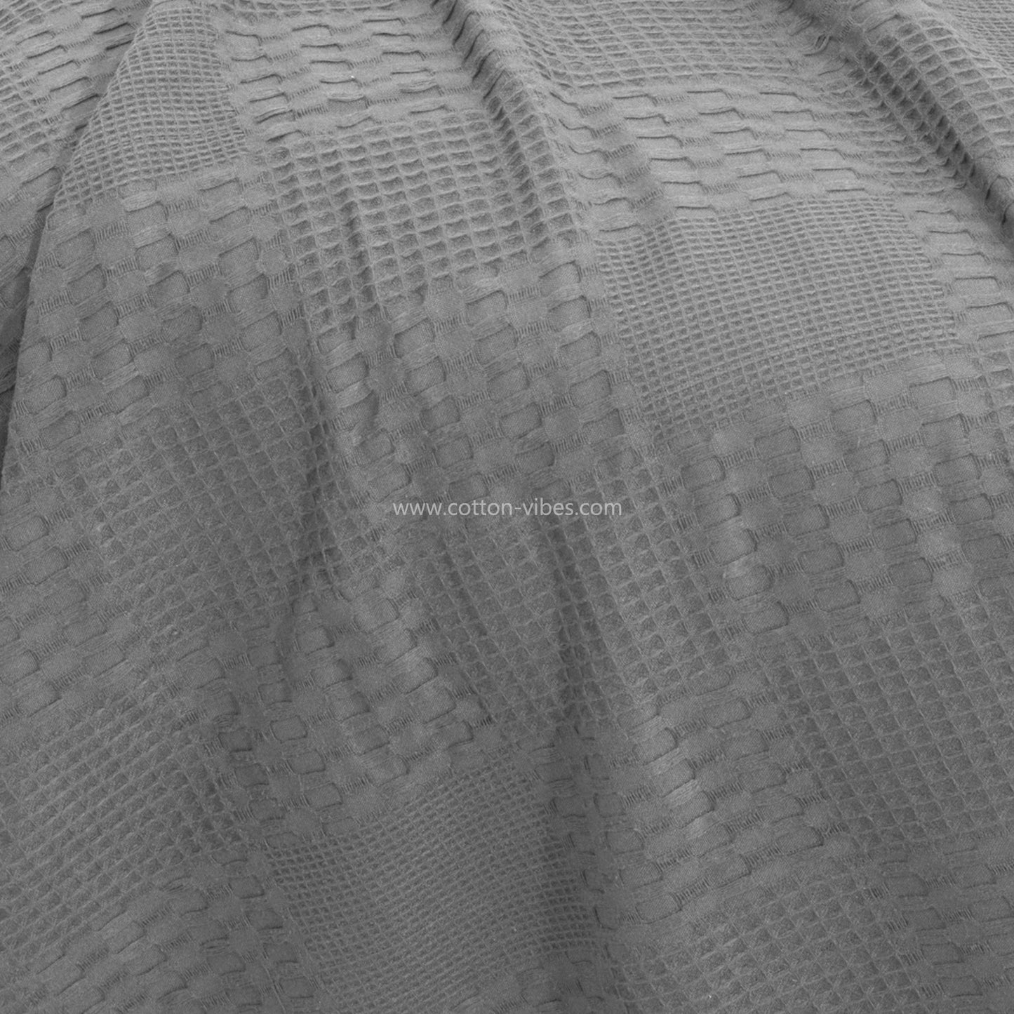 100% Egyptian Cotton Pique Coverlet - Grey