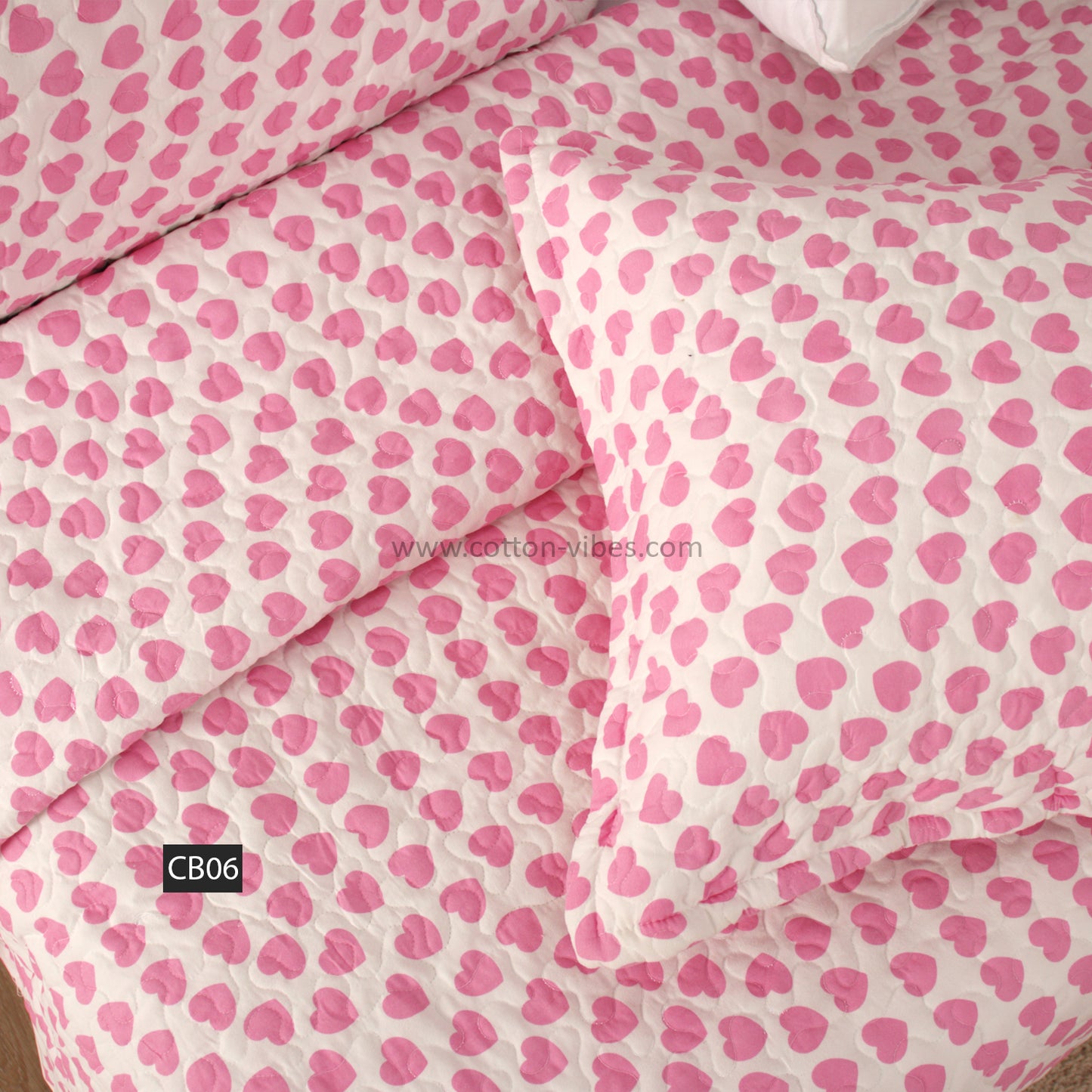 Quilted Printed Summer Cotton Coverlet with Pillowcases – CB06