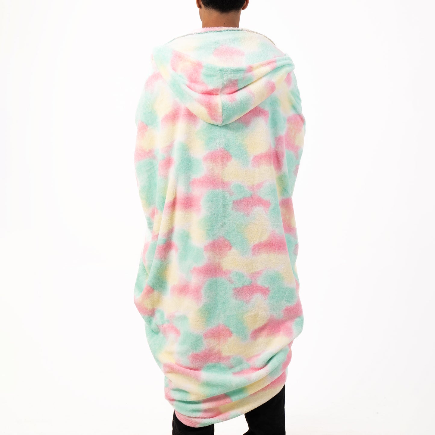 Wearable Hoodie Blanket – One Size Unisex – Green Tie Dye